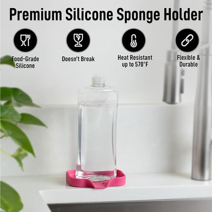 Zulay Kitchen Small Silicone Sponge Holder – Space-Saving Sink Organizer Tray - Image 2