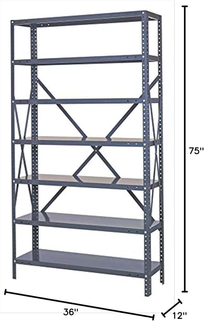 Quantum Storage Systems 75-1236-7 IRONMAN Solid Heavy Duty 7 Shelves 75" H x - Image 2