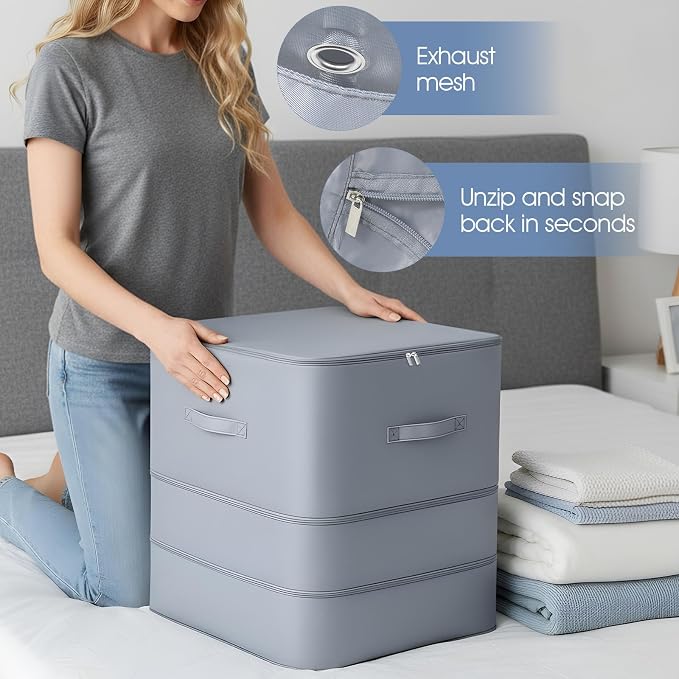 2 PCS 3-Layer Ultra Space Saving Zipper Compression Storage Bags Large Capacity - Image 3