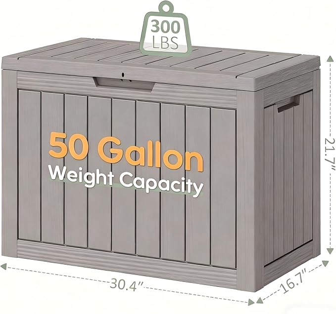 Outdoor Storage Box, Resin Deck Boxes Indoor and outdoor, Waterproof Storage - Image 5