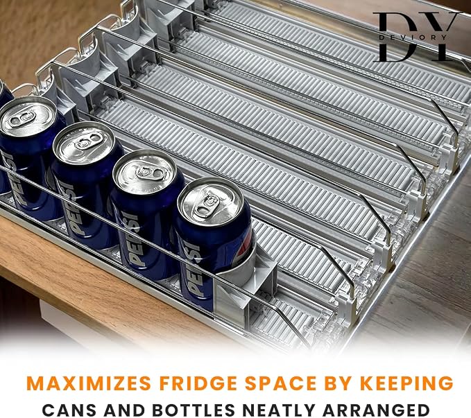 Soda Can Organizer with Automatic Can Pusher | Refrigerator Drink Organizer | - Image 4