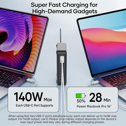 USB C Charger Block 500W, 10-Port Charging Station, GaN PD 140W Type C Fast - Image 3