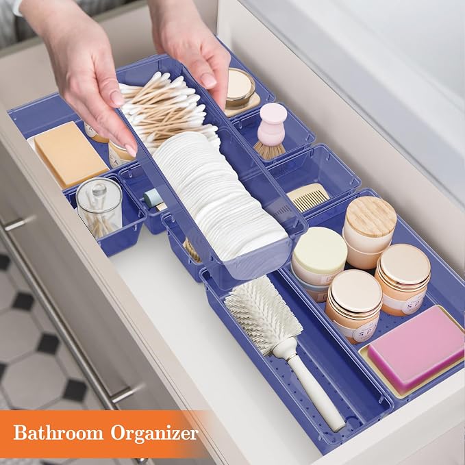 25 PCS Plastic Drawer Organizer Set, 4-Size Versatile Organizer Trays & storage - Image 6