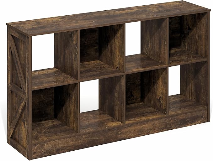 Furinno Jensen Book Shelf, 8-Cube Farmhouse Bookshelf, Display Bookcase - Image 5