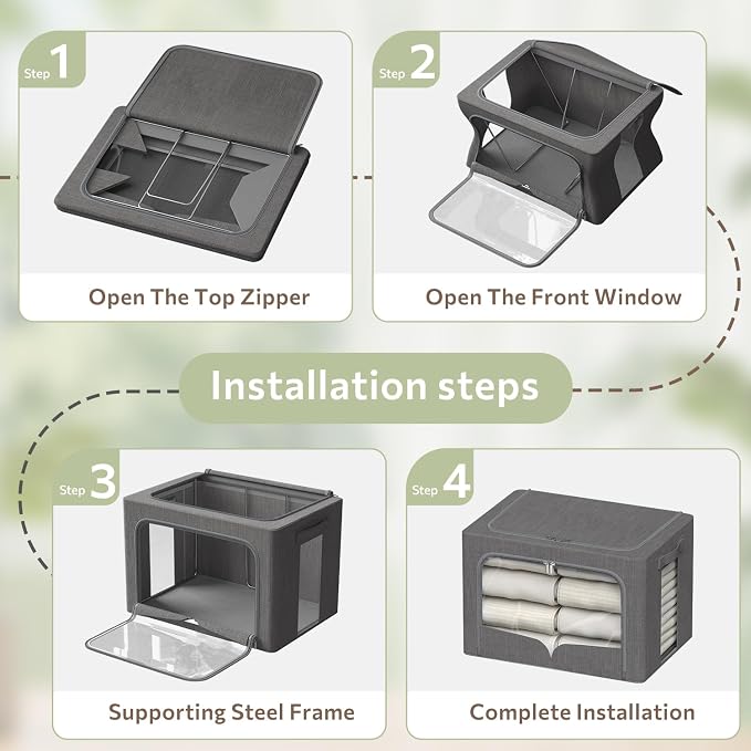 FHSQX 3 Pack Clothes Storage Bins - Image 5
