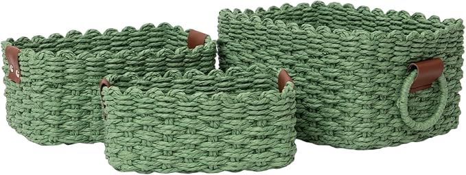 Small baskets for Organizing, Cute woven Storage basket by QingtuHome