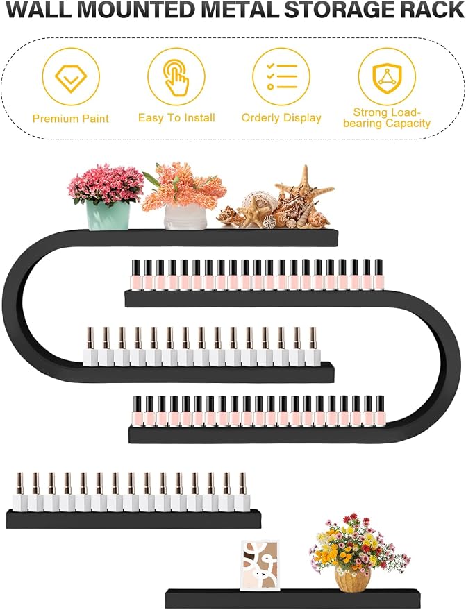 EBANKU 6PCS U Shape Nail Polish Racks Heavy Duty Nail Shelfs - Image 5