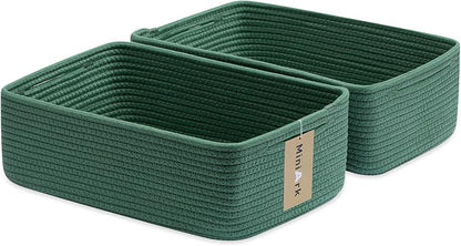 Large Shallow Organizing Baskets 15x11x5.1 Inches by MiniArkStorageBasketsHome