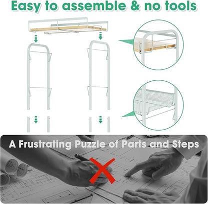TOOLF 4-Tier Rolling Cart, Metal Utility Cart, Slide Out Storage Cart - Image 7