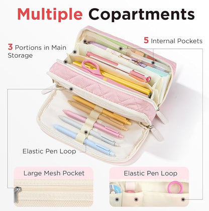 Sooez Large Pencil Case Pouch, Extra Big Pencil Bag - Image 4
