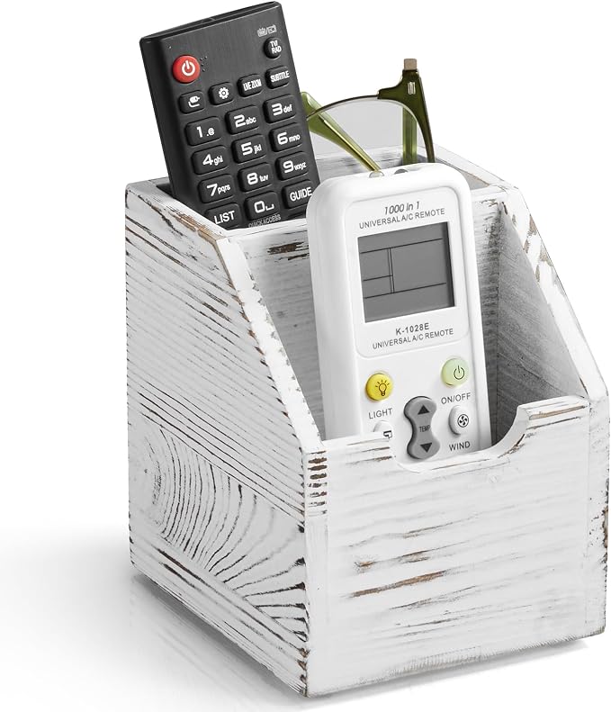 Remote Control Holder, TV Remote Holder, Wood Farmhouse Remote Caddy by BWODYAY