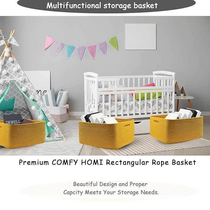 COMFY-HOMI Cotton Rope Woven Basket - Image 7