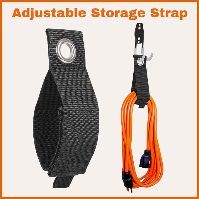 SMARTOLOGY Garage Hooks with Bike Hook & Extension Cord Organizer, 15 Pack Set - Image 3