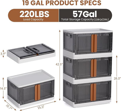 LCG 3-Tier Foldable Plastic Storage Bins - Image 3