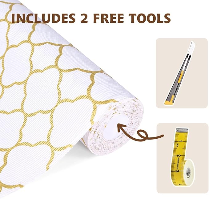 Shelf Liners for Kitchen Cabinets 12in x 20FT Non Adhesive Drawer Liner Gold - Image 8