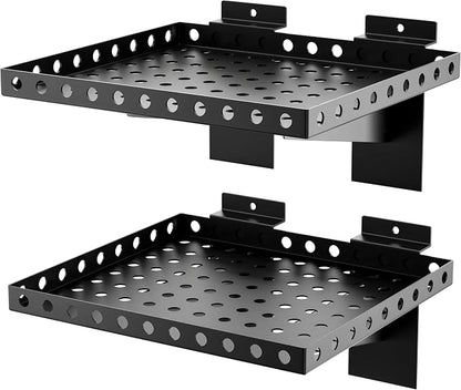 2 Pack Slatwall Shelves, Heavy Duty Metal Slat Wall Shelf by BOBIBAN