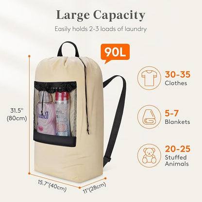 Lifewit Laundry Bag, Extra Large Laundry Backpack - Image 2