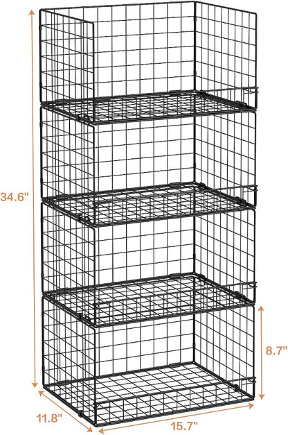 4-Tier Stackable Closet Organizers and Storage Shelves, Clothes Shelf Organizer - Image 2