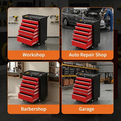 Garvee Rolling Tool Chest, 6 Drawers Tool Storage Cabinet, Toolbox - Image 6