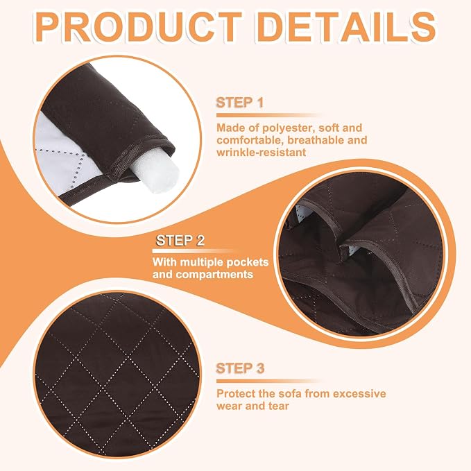 uxcell 1 Pcs Recliner Armchair Caddy, Couch Armrest Organizer - Image 3