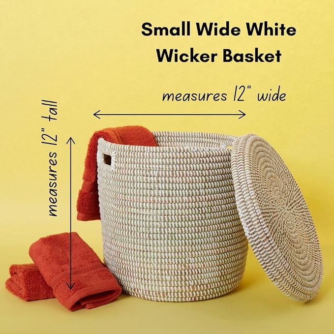 Small White Storage Basket - Image 2