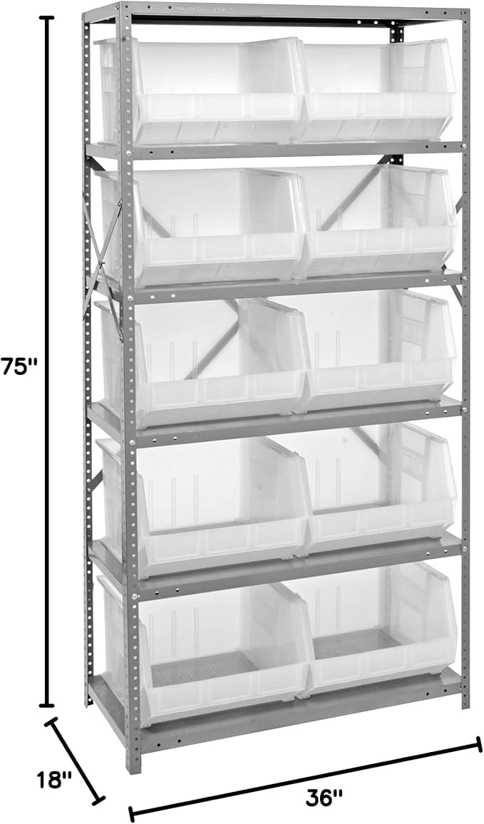 Quantum Storage Systems QSBU-270CL Giant Open Hopper Steel Shelving System - Image 2