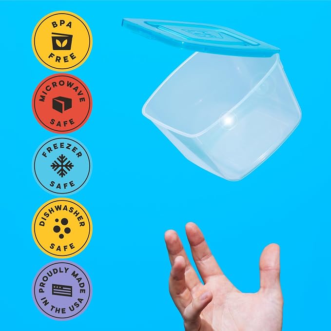 Premium Attached Food Storage Containers, Permanently Attached Plastic Lid - Image 3
