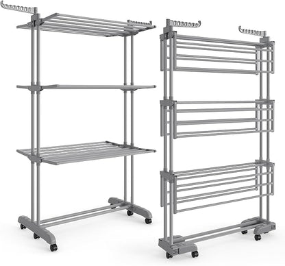 SONGMICS Clothes Drying Rack 4-Tier, Foldable Laundry Drying Rack 68.1-Inch Tall - Image 2