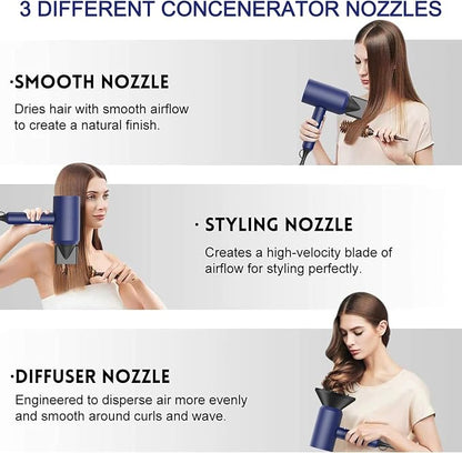 Slopehill Professional Ionic Hair Dryer, Powerful 1800W Fast Drying Low Noise - Image 3