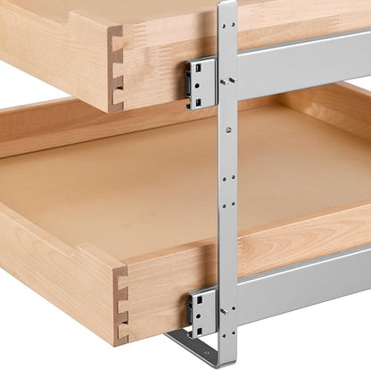 VEVOR 2 Tier Pull Out Cabinet Organizer, Soft Close Slide out Shelf, Heavy-Duty - Image 11