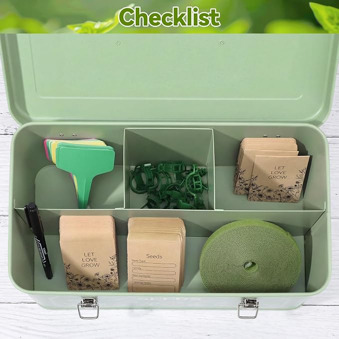 Pimoys Seed Storage Organizer, Metal Seed Saving Box - Image 6