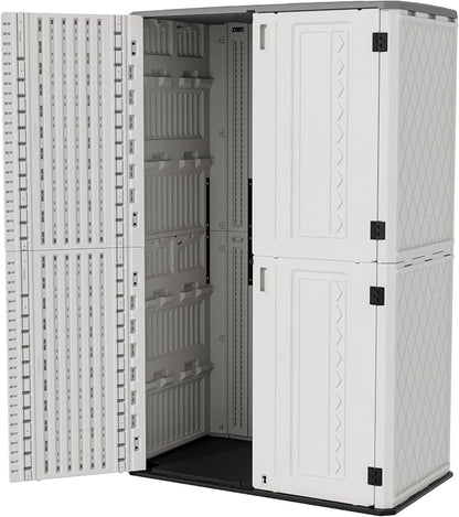 ZZM Resin Outdoor Storage Shed, 67 Cu.ft Vertical Resin Tool 4x6 FT Cabinet w/o - Image 8