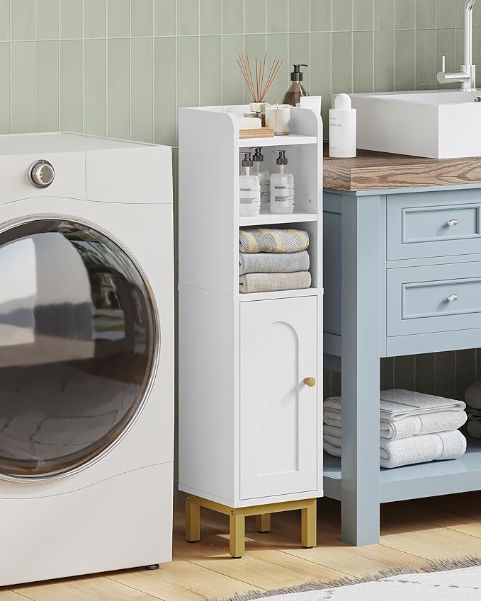 Hzuaneri Bathroom Storage Cabinet, Small Corner Floor Cabinet | Narrow Toilet - Image 2