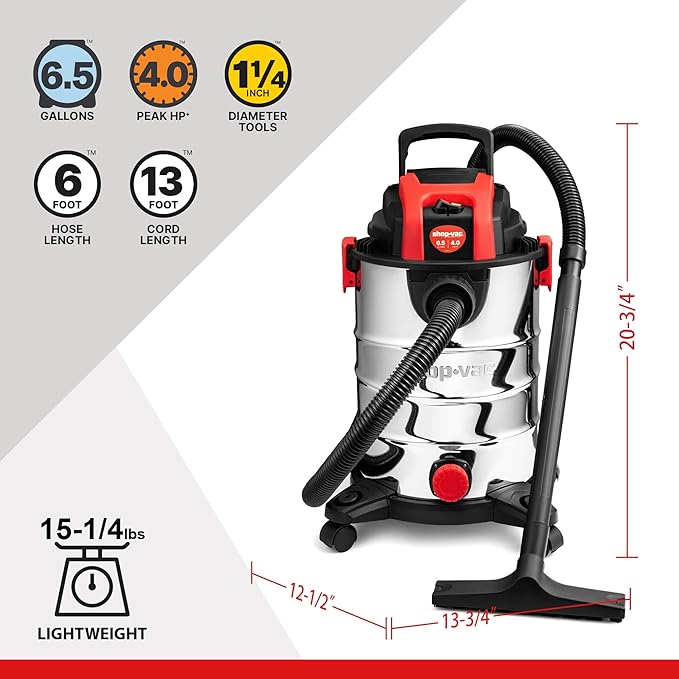 Shop-Vac 6.5 Gallon 4.0 HP Wet/Dry Vacuum - Image 5