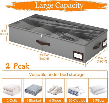 OIAHOMY 2 Pack 53L Under Bed Storage - Image 2