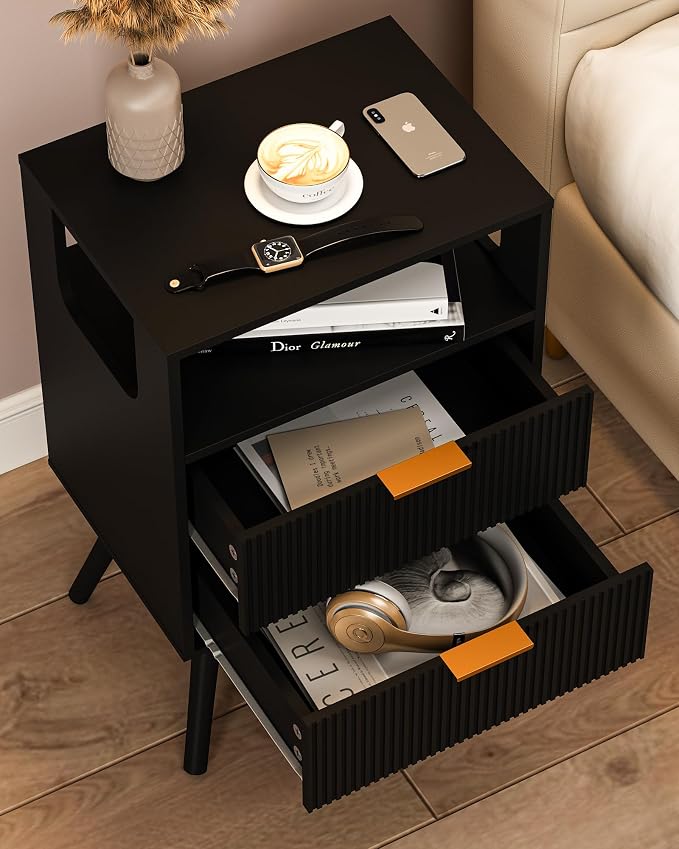 Black Nightstand, Modern Bedside Table - Image 4