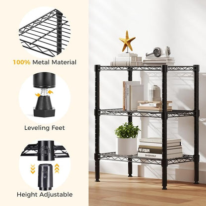 NEWBULIG 3-Tier Wire Storage Shelves, 200 lbs Heavy Duty Steel Rack, tool-free - Image 4