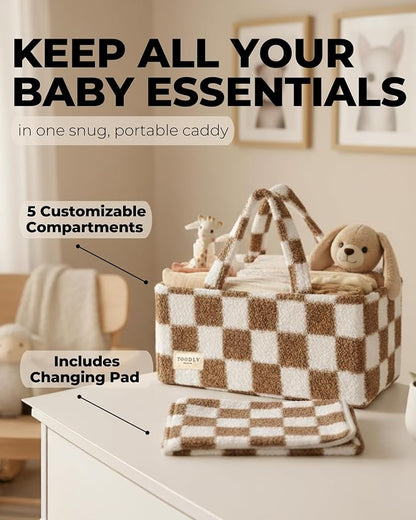 Checkered Diaper Caddy Organizer - Image 2