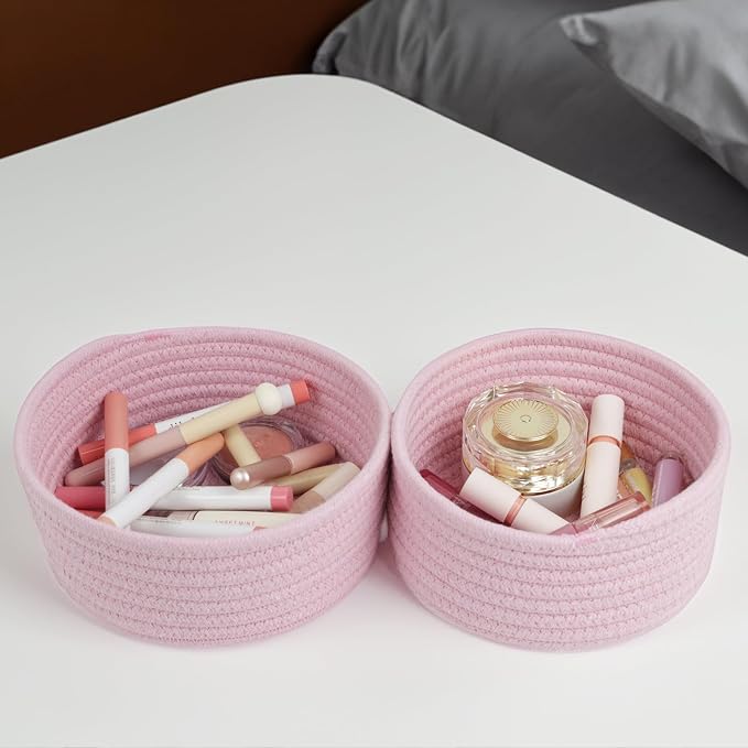 Small Woven Cotton Rope Baskets, Gift and Storage Baskets, Nursery Organizer - Image 3