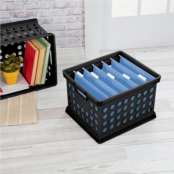 Sterilite Stackable Plastic Storage Crate Bin Organizer File Box - Image 6