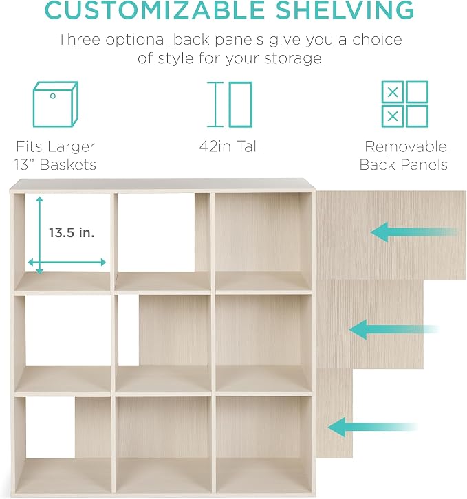 Best Choice Products 9-Cube Storage Organizer, 13.5in Shelf Opening, Display - Image 3