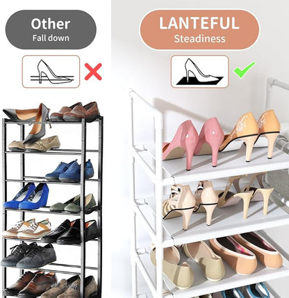 LANTEFUL 10 Tiers Tall Shoe Rack 20-25 Pairs Boots Organizer Storage Sturdy - Image 6