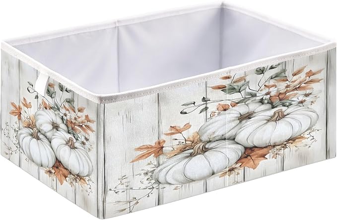 White Pumpkin Wood Closet Organizers Storage Cubes Storage Bins Shelf Baskets by Unknown
