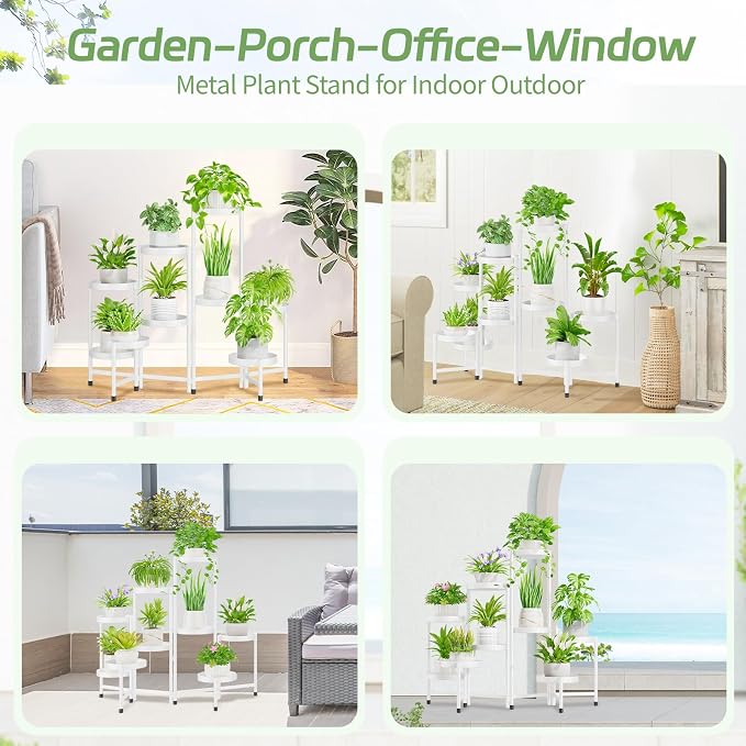 iDavosic.ly Plant Stand Indoor Outdoor, 9 Tier Corner Metal Flower Display - Image 3