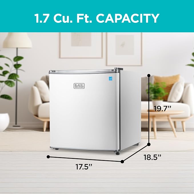 BLACK+DECKER 1.7 Cu. Ft. Compact Refrigerator, ENERGY STAR Certified, Single - Image 2