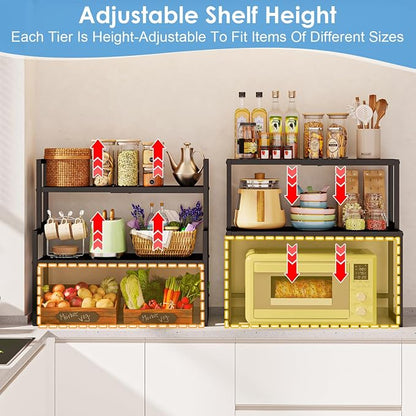 2 Pack Expandable Cabinet Countertop Shelves, Heavy Duty Metal Shelves - Image 7