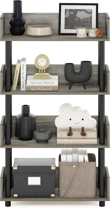 Furinno TURN-N-TUBE 4-Tier Display Shelf, Storage Shelves, Book Shelf, Open - Image 5