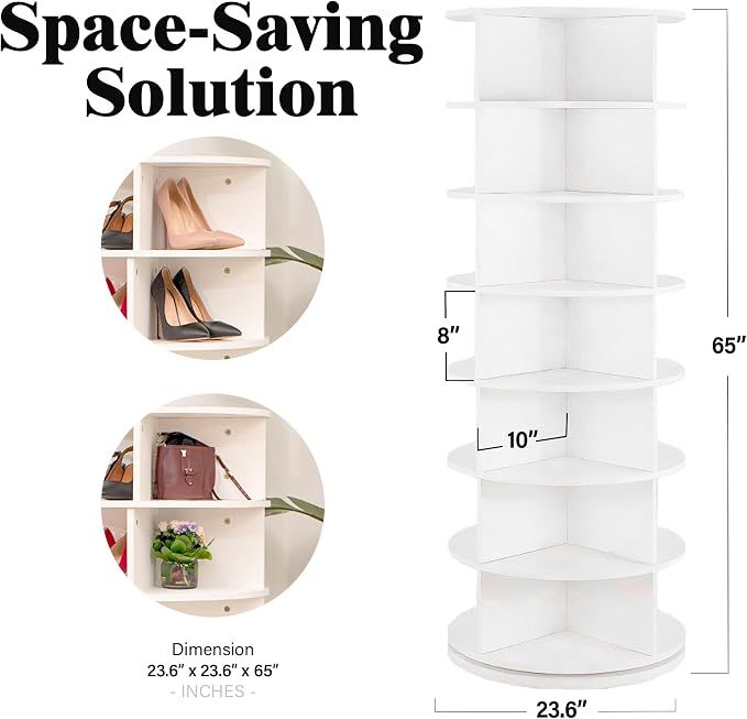 EconoHome 360° Rotating Shoe Rack 7-Tiers Organizer Spinning Rack, Rotating - Image 5