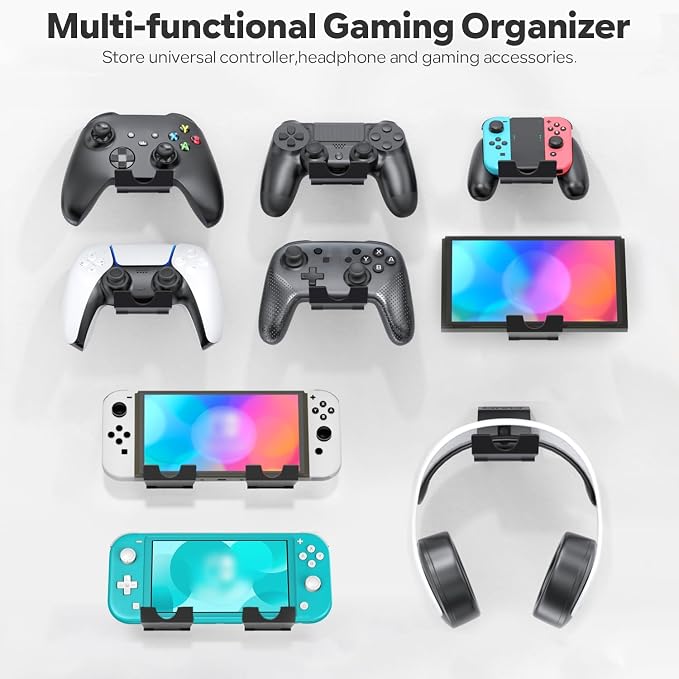 OIVO Controller & Headset Wall Mount Holder Stand, Foldable Headphone Stand - Image 2