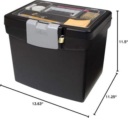 Storex Portable File Box with Organizer Lid – Plastic Office File Storage Box - Image 10